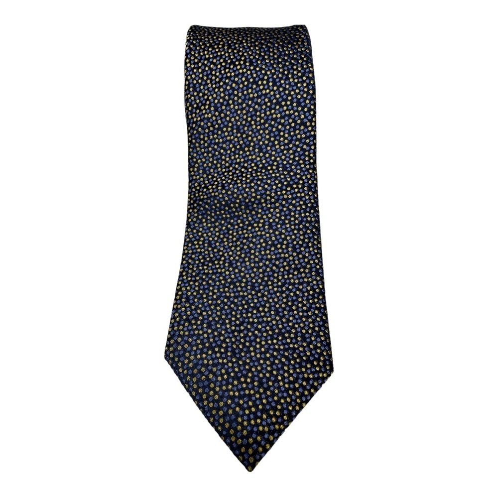CHARLES TYRWHITT LONDON ROYAL SETA SILK NAVY MICRO DOT NECK TIE
